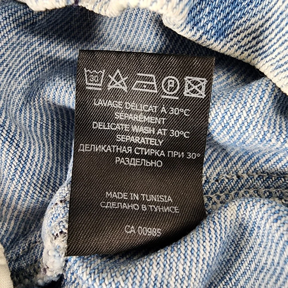 Isabel Marant Etoile Itea Light Wash Acid Paperbag Denim Shorts Blue Size 36
